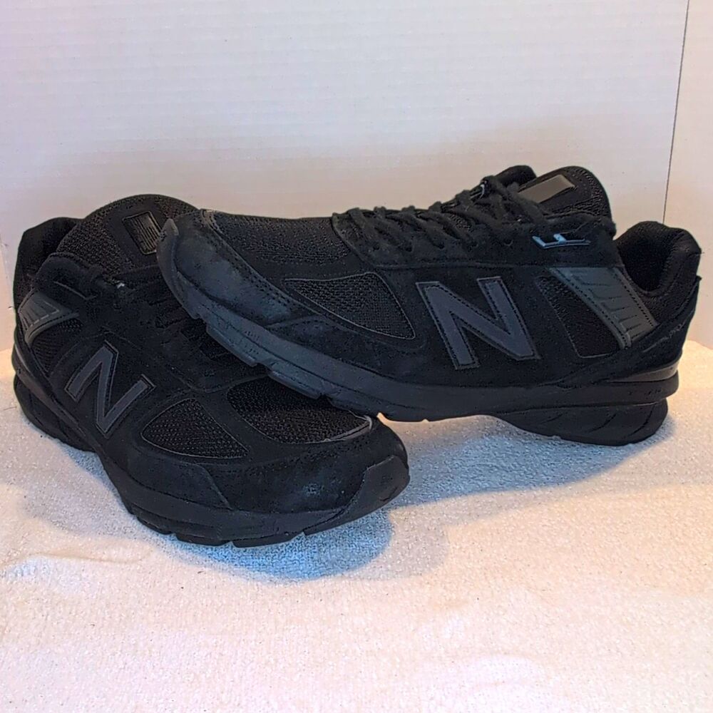 New Balance 990v5 Made in USA “Triple Black” Men Suede Low Top Sneakers Size 13
